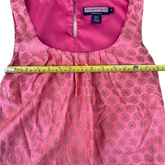 Vineyard Vines Silk Top. Pink with Sand Dollars. Sleeveless - Picture 7 of 8